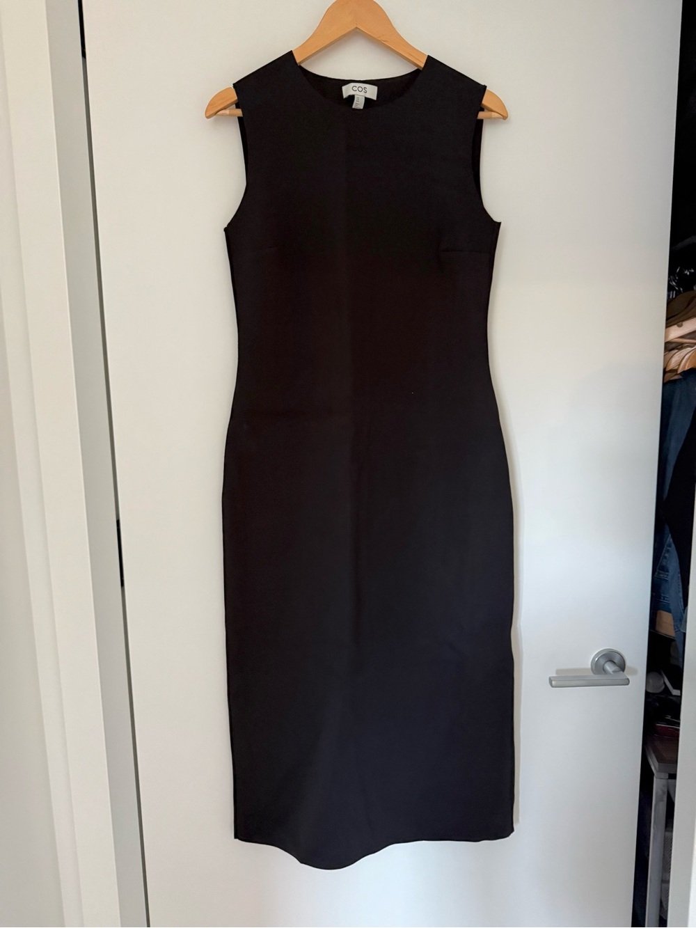 COS Black Sleeveless Midi Sheath Scuba Dress